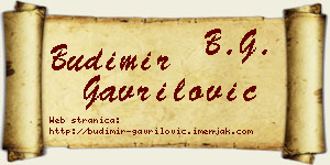 Budimir Gavrilović vizit kartica